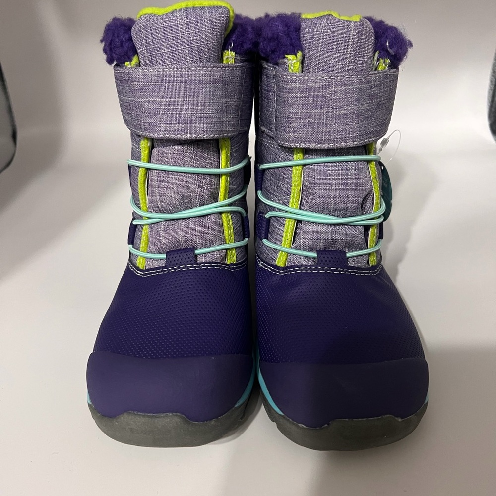 3M Thinsulate Purple and Green Kids Snow Boots